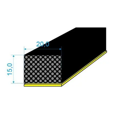 Horká Nabídka TSL 15x20 Samolepicí mikroporézní profil obdélníkový, 15x20mm, hustota 500kg/m3